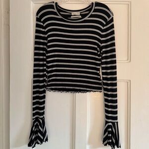 Urban Outfitters Black and White Striped Long Sleeve Tee
